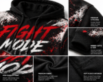 Custom Fight Mode Boxing Hoodie – OEM Private Label Performance Hoodie - Image 3