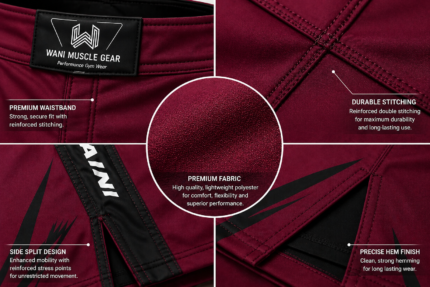 mma shorts fabric close up stitching detail durable polyester sublimation fightwear