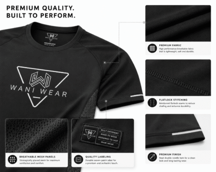 wani wear custom gym shirt — oem performance t shirt | breathable mesh | private label sportswear