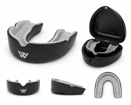 Black and grey boxing mouth guard with dual-layer protection - Wani Wear