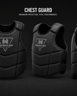 Custom MMA Boxing Chest Guard with High Density Foam Protection and Reinforced Stitching for Combat Sports Training.