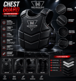 Custom MMA Boxing Chest Guard with High Density Foam Protection and Reinforced Stitching for Combat Sports Training.