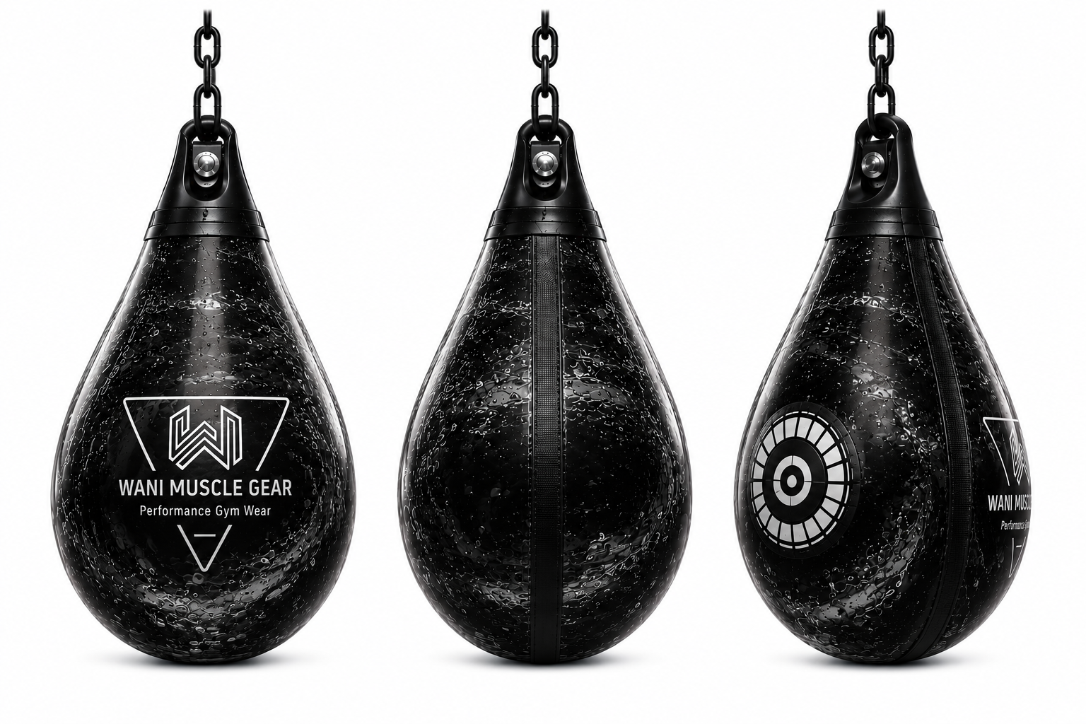 Wani Wear Aqua Training Boxing Bag — Water-Filled Heavy Bag for Boxing, MMA & Kickboxing Wani Muscle Gear aqua training boxing bag water-filled punching bag black teardrop