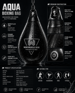 Wani Wear Aqua Training Boxing Bag — Water-Filled Heavy Bag for Boxing, MMA & Kickboxing Aqua boxing bag product specifications water filled punching bag boxing MMA kickboxing