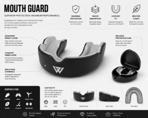 1. Boxing & MMA Mouth Guard - Boil & Bite Dual-Layer Protection Open protective mouth guard case with ventilated storage