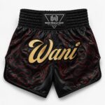 Wani Black Flame Muay Thai Boxing Shorts – Custom Sublimation Trunks