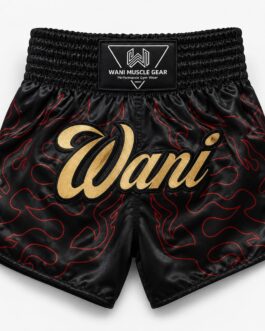 Wani Black Flame Muay Thai Boxing Shorts – Custom Sublimation Trunks