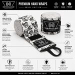 Custom Skull Boxing Hand Wraps by Wani Muscle Gear – Premium Semi Elastic Cotton Boxing Wrist Wraps with Hook and Loop Closure for Boxing, MMA, Muay Thai and Fitness Training