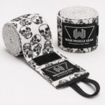 Custom Skull Boxing Hand Wraps by Wani Muscle Gear – Premium Semi Elastic Cotton Boxing Wrist Wraps with Hook and Loop Closure for Boxing, MMA, Muay Thai and Fitness Training