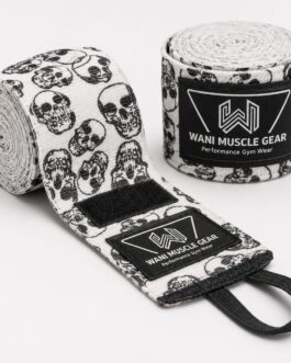 Custom Skull Boxing Hand Wraps by Wani Muscle Gear – Premium Semi Elastic Cotton Boxing Wrist Wraps with Hook and Loop Closure for Boxing, MMA, Muay Thai and Fitness Training